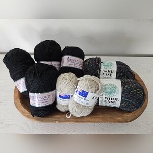 Wool Yarn Mix Lot Of 8 Various Colors Wool Ease New Zealand Wool Bernat